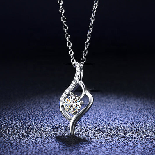 Dew Drop Solitaire Moissanite Pendant