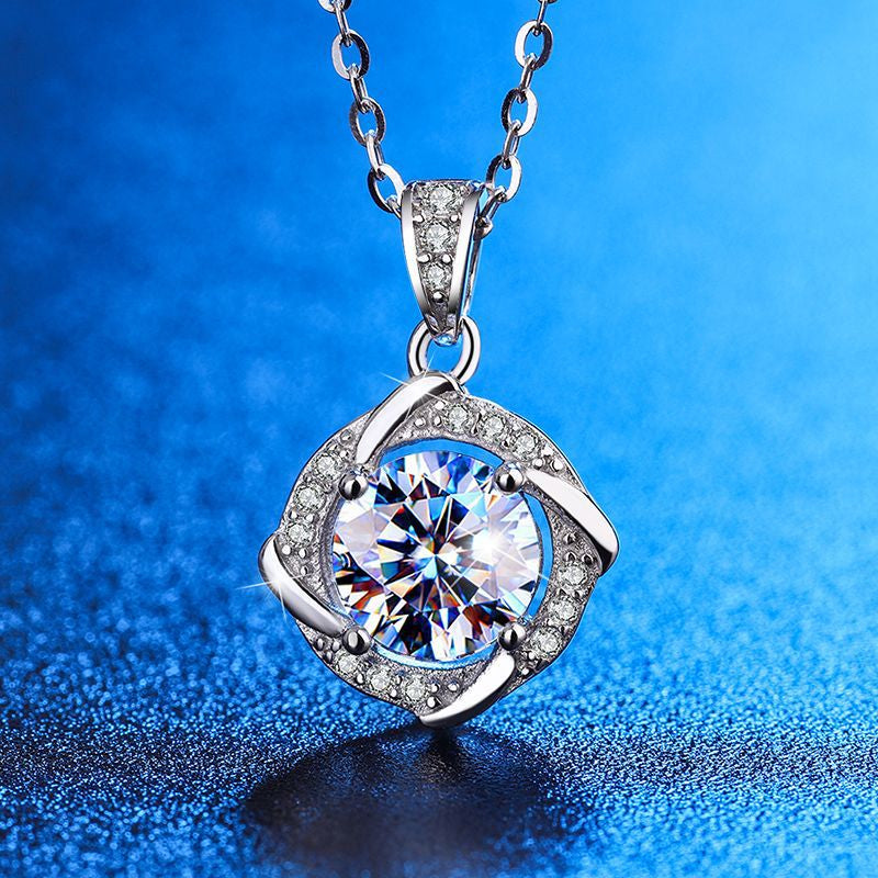 White Moissanite Diamond Pendant