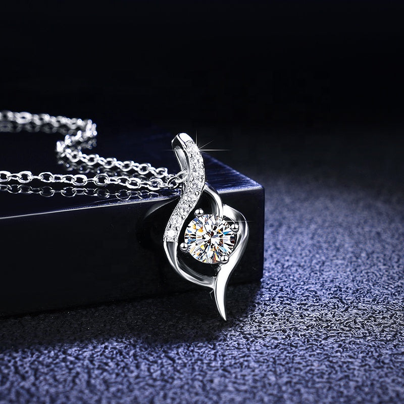 Dew Drop Solitaire Moissanite Pendant