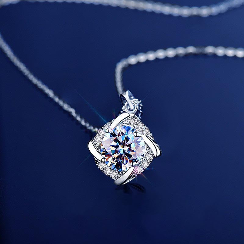 White Moissanite Diamond Pendant