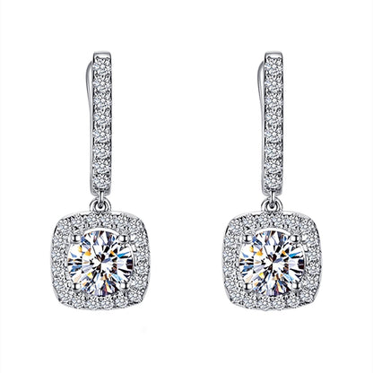 Center Square Moissanite  Earring